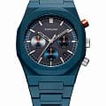 D1 Milano D1 Milano Polychrono PHBJ09  PHBJ09 кварцевые мужские часы  синий циферблат, браслет пластик — вид спереди