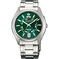 Orient Orient EM5J00LF (FEM5J00LF)  FEM5J00LF механические мужские часы  зеленый циферблат, браслет  — вид спереди