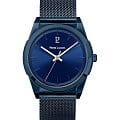 Pierre Lannier Pierre Lannier Candide 214K468  214K468 кварцевые мужские часы  синий циферблат, браслет нержавеющая сталь с ip-покрытием — вид спереди