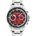 Lee Cooper Lee Cooper LC07817.380  LC07817.380 кварцевые мужские часы  красный циферблат, браслет нержавеющая сталь — вид спереди