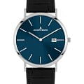 Jacques Lemans Jacques Lemans Classic 1-2171B  1-2171B кварцевые мужские часы  синий циферблат, браслет кожаный — вид спереди