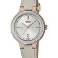 Casio Casio Sheen SHE-4559GBL-7A  SHE-4559GBL-7A кварцевые женские часы  серебристый циферблат, браслет кожаный — вид спереди