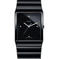 Rado Rado Ceramica Diamonds R21700702  R21700702 кварцевые мужские часы  черный циферблат, браслет высокотехнологичная керамика — вид спереди