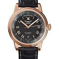 Aviator Aviator Douglas Day-Date V.3.35.2.275.4  V.3.35.2.275.4 механические мужские часы  черный циферблат, браслет кожаный — вид спереди