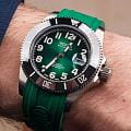 Epos Epos Diver 3504.131.80.33.53 механические мужские часы часы, крупный план зеленый циферблат