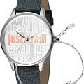 Just Cavalli Just Cavalli Sets JC1L032L0215  JC1L032L0215 кварцевые женские часы  серебристый циферблат, браслет кожаный — вид спереди