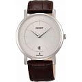 Orient Orient GW0100AW (FGW0100AW)  FGW0100AW  мужские часы  белый циферблат, браслет кожа + текстиль — вид спереди
