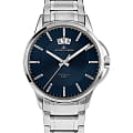 Jacques Lemans Jacques Lemans Classic 1-1540M  1-1540M кварцевые мужские часы  синий циферблат, браслет нержавеющая сталь — вид спереди