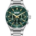Lee Cooper Lee Cooper LC08175.370  LC08175.370 кварцевые мужские часы  зеленый циферблат, браслет нержавеющая сталь — вид спереди