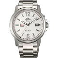 Orient Orient EM7J008W (FEM7J008W)  FEM7J008W механические мужские часы  белый циферблат, браслет  — вид спереди