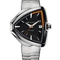 Hamilton Hamilton Ventura Elvis80 Quartz H24551131  H24551131 кварцевые мужские часы  черный циферблат, браслет нержавеющая сталь — вид спереди