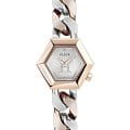 Philipp Plein Philipp Plein The Hexagon Groumette PWWBA0223  PWWBA0223 кварцевые женские часы  серебристый циферблат, браслет нержавеющая сталь с ip-покрытием — вид спереди