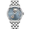 Hamilton Hamilton Jazzmaster Open Heart Auto H32215140  H32215140 механические женские часы  синий циферблат, браслет нержавеющая сталь — вид спереди