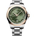 Longines Longines Conquest L3.320.5.02.6  L33205026 механические женские часы  зеленый циферблат, браслет нержавеющая сталь — вид спереди
