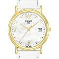 Tissot Tissot Carson Lady 18K Gold T71.3.429.74 Carson T71342974 кварцевые женские часы  белый циферблат, браслет кожаный — вид спереди