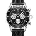 Breitling Breitling Superocean Heritage B01 Chronograph 44 AB0162121B1S1  AB0162121B1S1 механические мужские часы  черный циферблат, браслет каучук — вид спереди