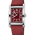 Oris Oris Rectangular 01 561 7783 4068-07 5 19 18  01 561 7783 4068-07 5 19 18 механические мужские часы  красный циферблат, браслет кожаный — вид спереди