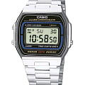 Casio Casio Collection A-164WA-1 Retro A-164WA-1 кварцевые мужские часы  серый циферблат, браслет нержавеющая сталь — вид спереди