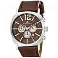 Jacques Lemans Jacques Lemans 1-1645G  1-1645G кварцевые мужские часы  коричневый циферблат, браслет кожаный — вид спереди
