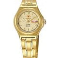Orient Orient NQ1S002C (FNQ1S002C)  FNQ1S002C механические женские часы  желтый циферблат, браслет  — вид спереди