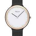 Obaku Obaku Mesh V269LXMWMB  V269LXMWMB кварцевые женские часы  белый циферблат, браслет сталь с ip покрытием — вид спереди