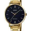 Casio Casio Collection LTP-VT01G-1B  LTP-VT01G-1B кварцевые женские часы  черный циферблат, браслет нержавеющая сталь с ip-покрытием — вид спереди
