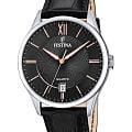 Festina Festina Classics F20426/6  F20426/6 кварцевые мужские часы  черный циферблат, браслет кожаный — вид спереди