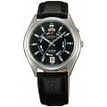 Orient Orient EM5J00UB (FEM5J00UB)  FEM5J00UB механические мужские часы  черный циферблат, браслет кожа + текстиль — вид спереди