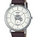 Casio Casio Collection MTP-B130L-7A  MTP-B130L-7A кварцевые мужские часы  белый циферблат, браслет кожаный — вид спереди