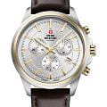 Swiss Military by Chrono Swiss Military by Chrono Sports Chronograph SM34107.15  SM34107.15 кварцевые мужские часы  серебристый циферблат, браслет кожаный — вид спереди