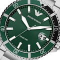 Emporio Armani Emporio Armani Diver AR11338 кварцевые мужские часы часы, крупный план зеленый циферблат