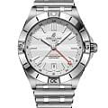 Breitling Breitling Chronomat Automatic GMT 40 A323985B1A1A1  A323985B1A1A1 механические мужские часы  белый циферблат, браслет нержавеющая сталь — вид спереди