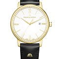 Maurice Lacroix Maurice Lacroix Eliros Date 40 mm EL1118-PVY01-110-2  EL1118-PVY01-110-2 кварцевые мужские часы  белый циферблат, браслет кожаный — вид спереди