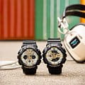 Casio Casio G-Shock GMA-S120GB-1ADR (GMA-S120GB-1A) электронные женские часы часы, крупный план  циферблат