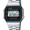 Casio Casio Collection A-168WA-1 Retro A-168WA-1 кварцевые мужские часы  серый циферблат, браслет нержавеющая сталь — вид спереди