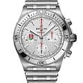 Breitling Breitling Chronomat B01 42 Six Nations England AB0134A71A1A1  AB0134A71A1A1 механические мужские часы  серебристый циферблат, браслет нержавеющая сталь — вид спереди