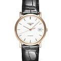 Longines Longines Presence L4.778.8.12.0  L47788120 механические мужские часы  белый циферблат, браслет кожаный — вид спереди