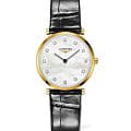 Longines Longines La Grande Classique L4.512.2.87.2  L45122872 кварцевые женские часы  перламутровый циферблат, браслет кожаный — вид спереди
