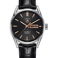 TAG Heuer TAG Heuer Carrera WAR201C.FC6266  WAR201C.FC6266 механические мужские часы  черный циферблат, браслет кожаный — вид спереди