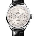 Breitling Breitling Premier B09 Chronograph 40 AB0930371G1P1  AB0930371G1P1 механические мужские часы  серебристый циферблат, браслет кожаный — вид спереди