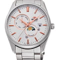 Orient Orient Sun & Moon RA-AK0306S  RA-AK0306S механические мужские часы  белый циферблат, браслет нержавеющая сталь — вид спереди