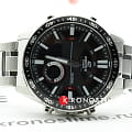 Серебристый Casio Casio Edifice EFV-C100D-1AVDF (EFV-C100D-1A) на белом фоне — вид анфас