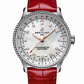 Breitling Breitling Navitimer Automatic 35 A17395211A1P6  A17395211A1P6 механические женские часы  перламутровый циферблат, браслет кожаный — вид спереди