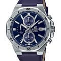 Casio Casio Edifice EFV-640L-2AVUDF (EFV-640L-2A) EFV EFV-640L-2A кварцевые мужские часы  синий циферблат, браслет кожаный — вид спереди