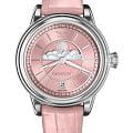 Aviator Aviator Douglas MoonFlight V.1.33.0.257.4  V.1.33.0.257.4 кварцевые женские часы  розовый циферблат, браслет кожаный — вид спереди