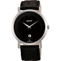 Orient Orient GW01009B (FGW01009B)  FGW01009B  мужские часы  черный циферблат, браслет кожа + текстиль — вид спереди