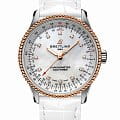 Breitling Breitling Navitimer Automatic 35 U17395211A1P4  U17395211A1P4 механические женские часы  перламутровый циферблат, браслет кожаный — вид спереди