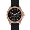 Michael Kors Michael Kors Pilot MK7373  MK7373 кварцевые женские часы черный циферблат, браслет силикон — вид спереди