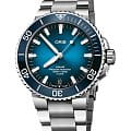 Oris Oris Aquis 01 400 7763 4135-07 8 24 09PEB  01 400 7763 4135-07 8 24 09PEB механические мужские часы  синий циферблат, браслет нержавеющая сталь — вид спереди