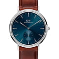 Daniel Wellington Daniel Wellington Classic Multi-Eye St Mawes Arctic Silver DW00100709  DW00100709 кварцевые мужские часы  синий циферблат, браслет кожаный — вид спереди